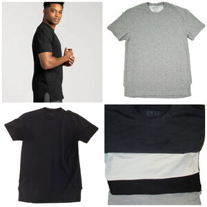 Bylt Lot of 4 Large The Axis Tee Short Sleeve Crew Black Navy Gray White Nice